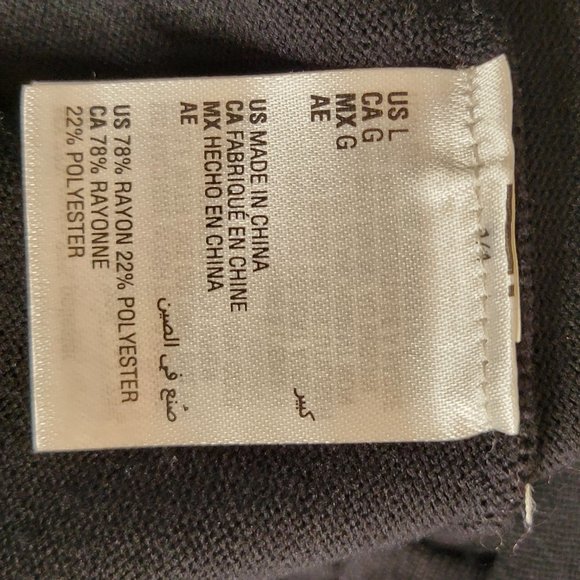 JM Collection Ladies Black Open Front T-Neck Sweater, Size L - Picture 11 of 12